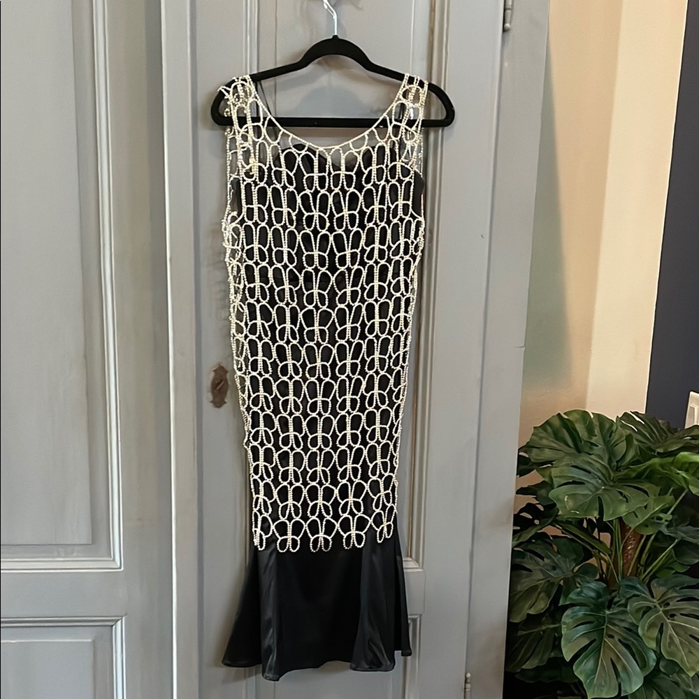 Black and Rhinestone midi dress. Two separate pieces.